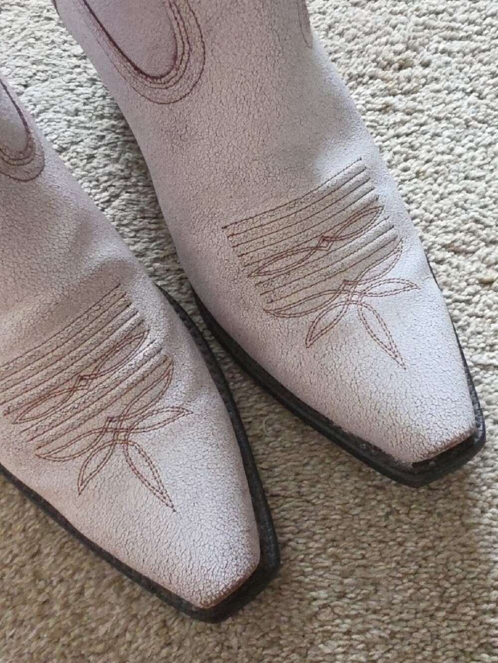 Leather Goldie Ariat Women's Size 11 Wide White Western Embroidered Cowboy Boots - Picture 9 of 9